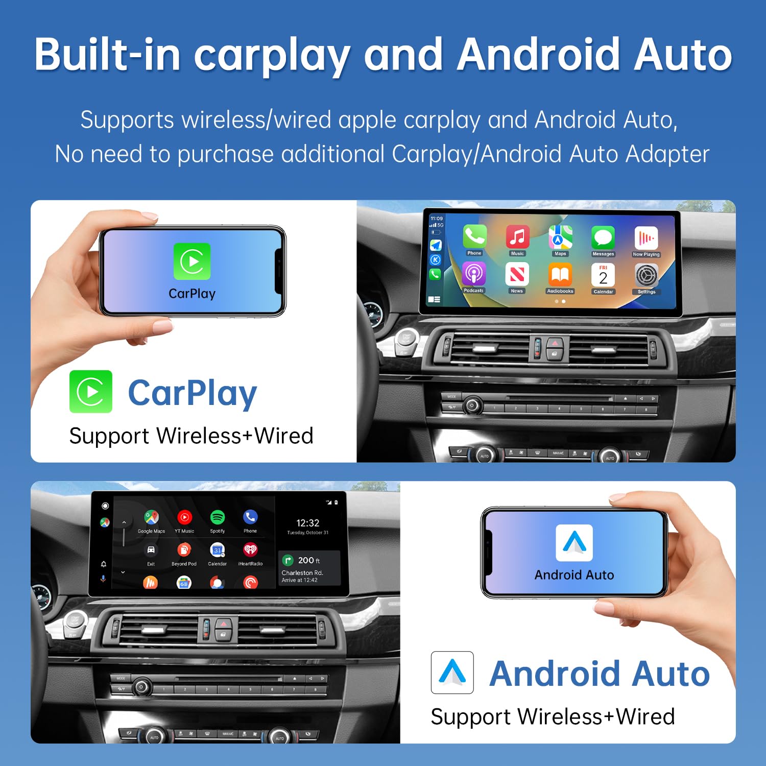 Amazon.com: Road Top 12.3 inch Ultra-Narrow Carplay Screen for BMW